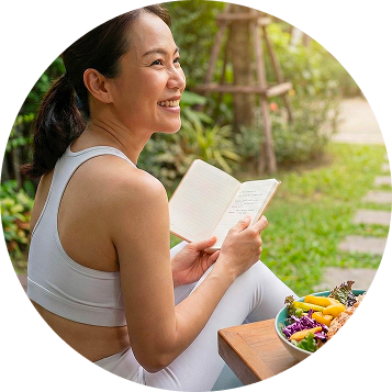 Woman enjoying a healthy meal